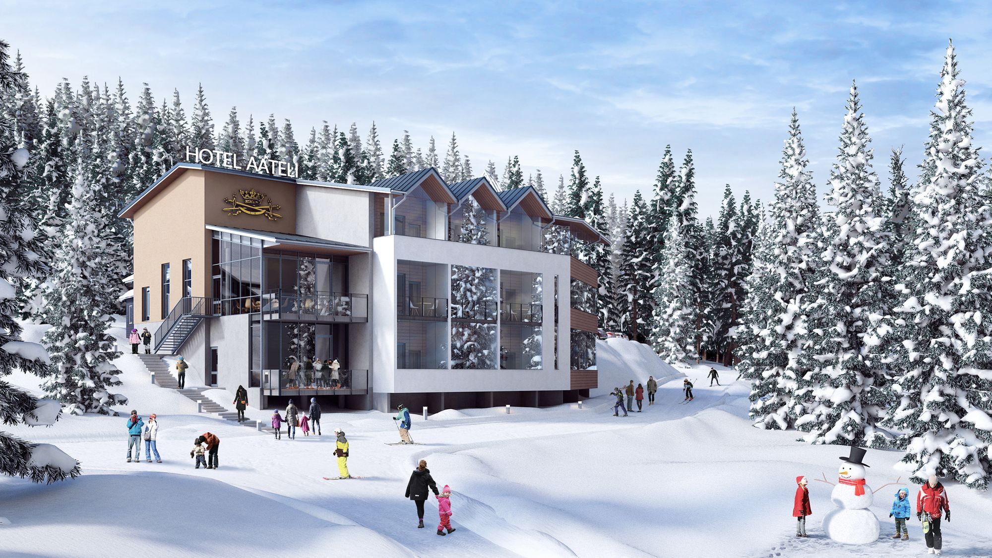 Hotel Aateli Vuokatti Exterior foto